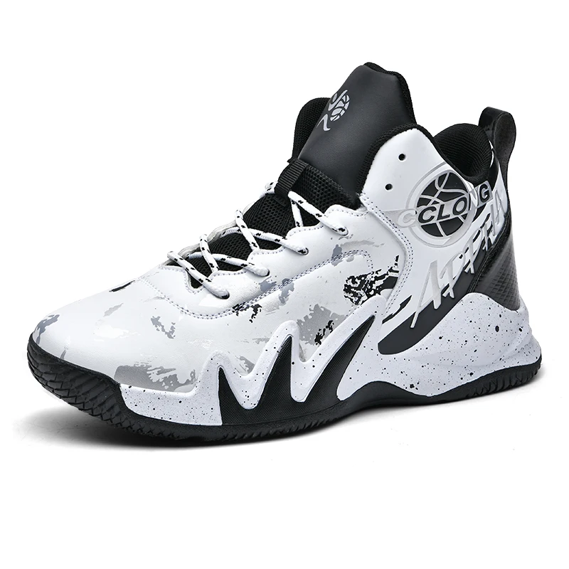 

Professional Basketball Shoes for Men Breathable High-Top Leather Sneakers Men Women Wear-Resistant Man Training Athletic Shoes