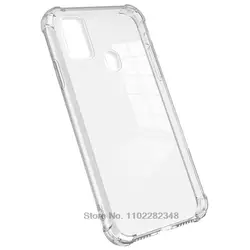 Clear Transparent Shockproof Silicone Phone Case - Soft TPU Back Cover Bumper for Galaxy M30S (Clear TranSparent)