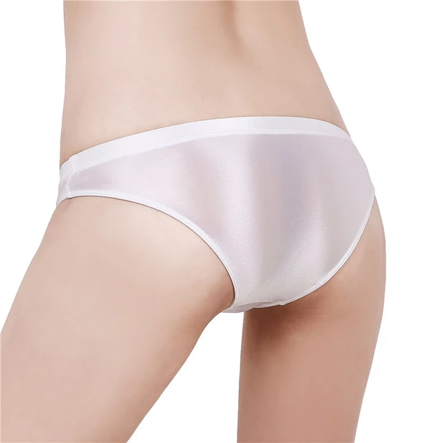 Womens Silky Satin Briefs Glossy Wet Look Knickers Panties Breathable  Underwear