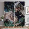 Jurassic Park Home Interior Curtains for Living Room Blackout Curtain for Room 2 Panel Halloween Decoration Partition Shades 1