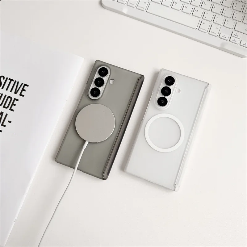 Luxury Frosted Matte Translucent Magnetic Phone Case - Shockproof Protective Cover