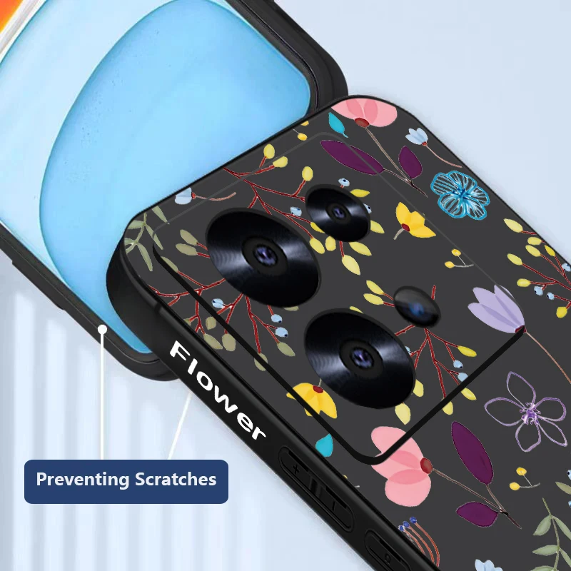 Kleines Blumenmuster Lanyard-Hülle für Xiaomi Poco X6 X5 F6 14T 13T Pro Redmi Note 15 13 14 5G 12 13 14 Pro Plus TPU Handyhülle – Detail 5