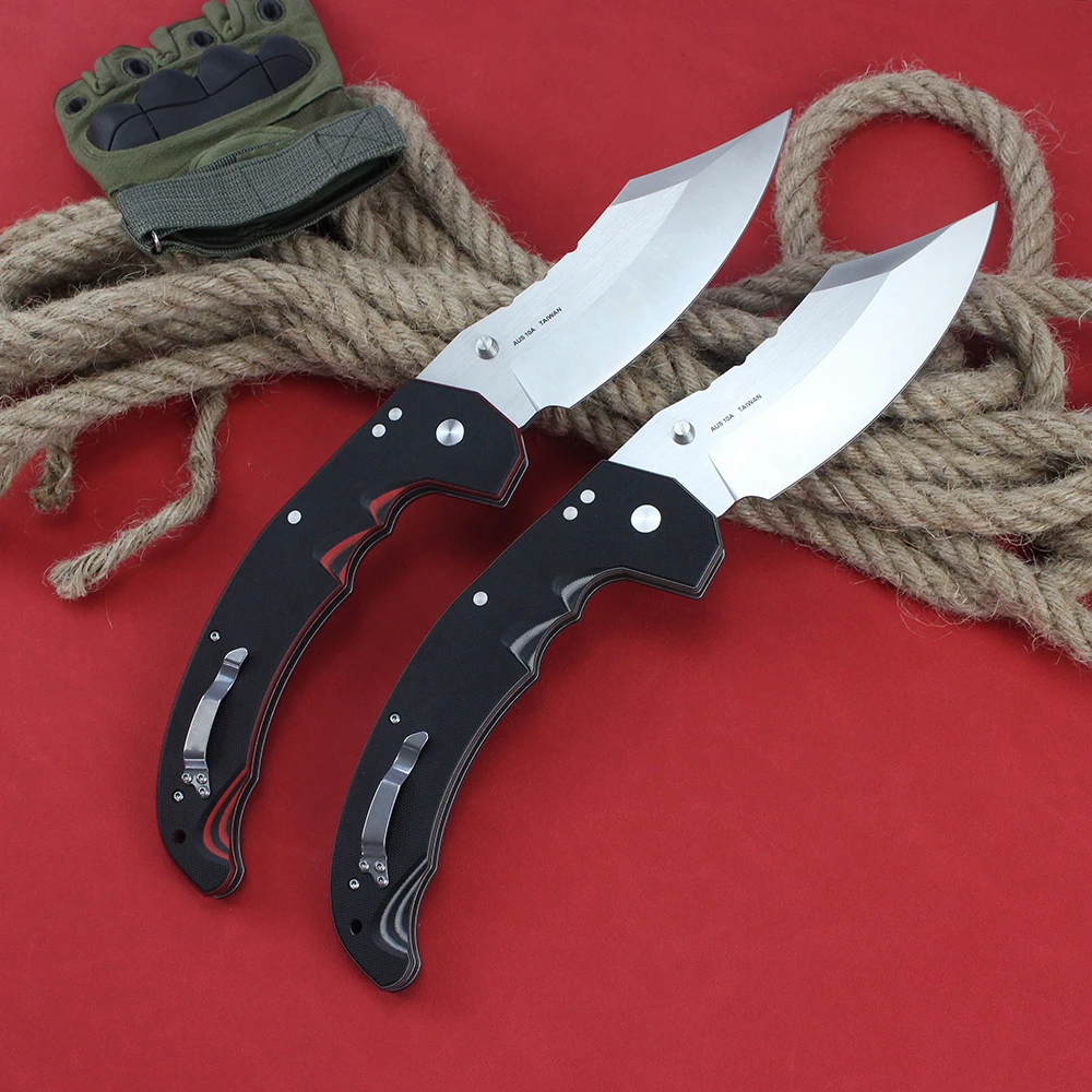 NEW Cold Large MAYHEM knives Aus10A Steel Twotone G10 Folding knife EDC Multipurpose Outdoor Survival Hunting Tanto Pocket Knife 2