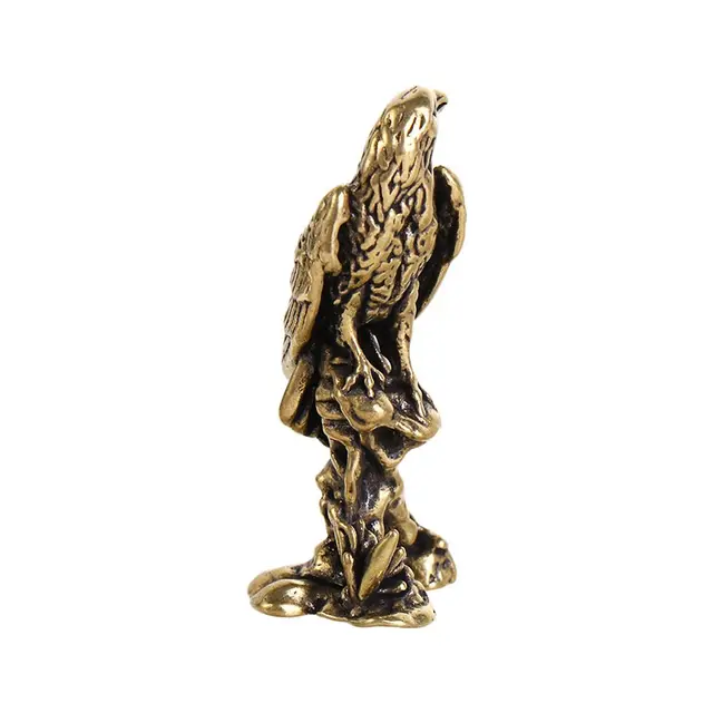 Mini figurine d'aigle en laiton pur de style chinois, ornements Feng Shui, artisanat en résine, sculpture l'inventaire, décoration de la maison créative 2