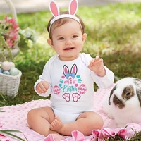 My First Easter Baby Romper Newborn Holiday Bodysuit Bunny Printed Long Sleeve Clothes Ester Party Boys Girls Outfits Jumpsuit 1
