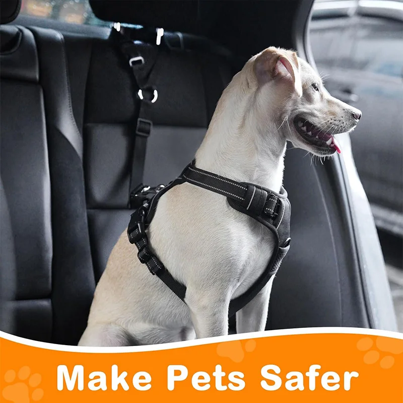 Pet Safety Car Harness – Adjustable Nylon Dog Seat Belt to Keep Dogs Secure in Vehicles