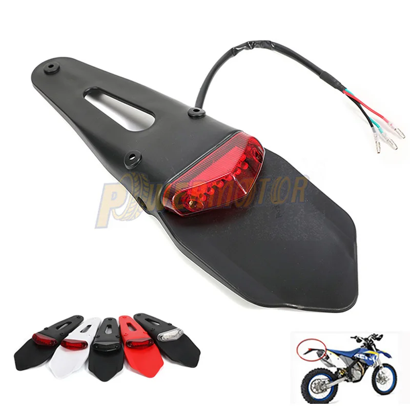 Motorcycle Rear Fender With 12V LED Taillight For SUZUKI HUSQVARNA