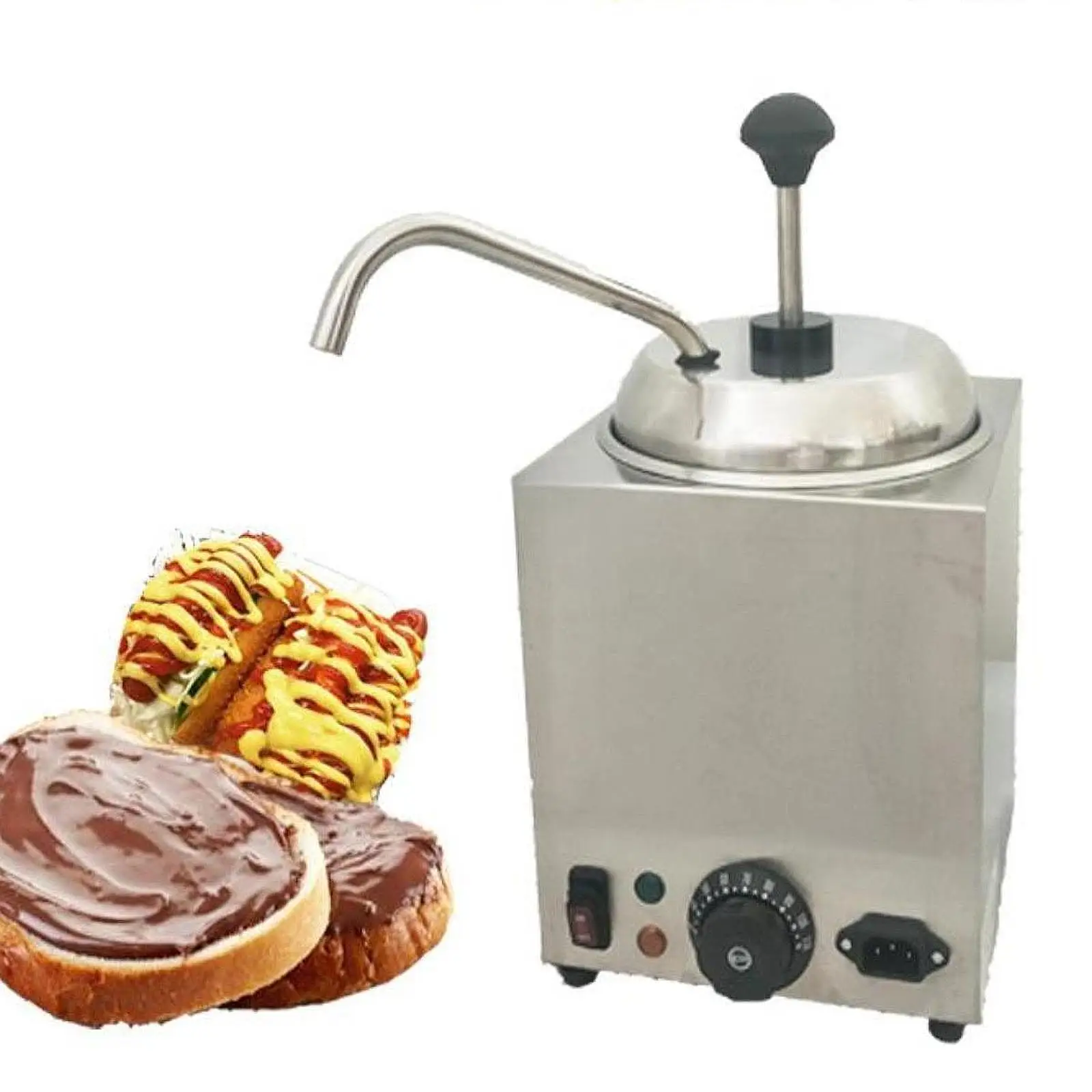 Electric Nacho Cheese Dispenser Practical Stainless Steel Electric Cheese Dispenser Fudge Warmer for Home Restaurant Kitchen