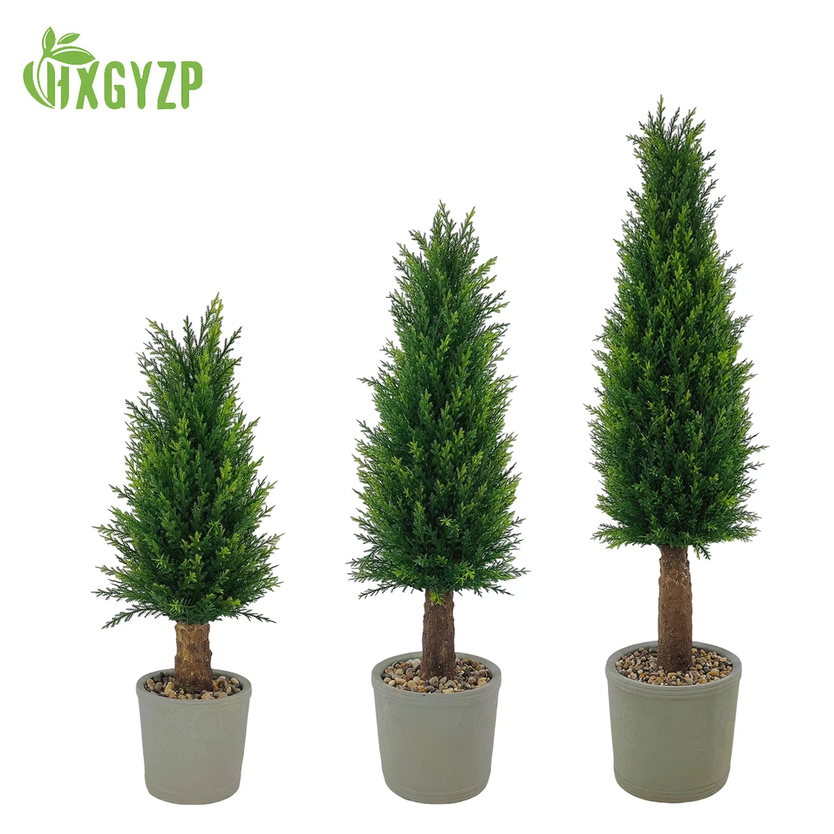 58/80/110cm Artificial Cypress Tree With Cement Flowerpot Large Faux