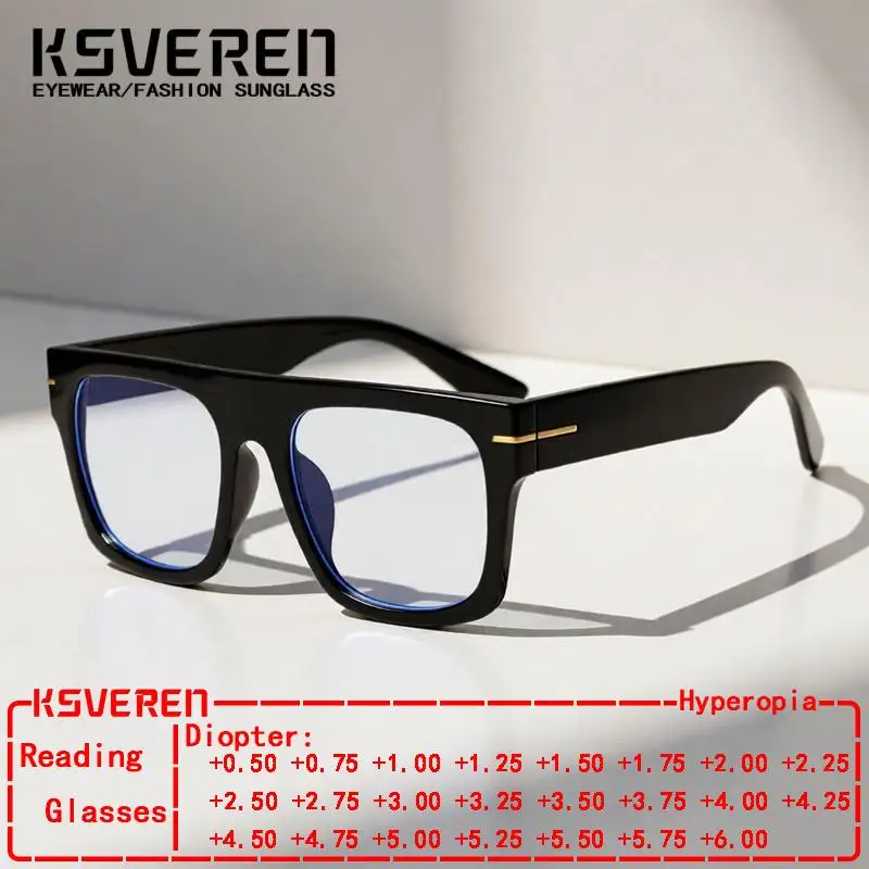 Grand carré Anti lumière bleue lunettes de lecture hommes femmes classique concepteur clair presbyte lunettes Prescription lunettes optiques 1 Grand carré Anti lumière bleue lunettes de lecture hommes femmes classique concepteur clair presbyte lunettes Prescription lunettes optiques 1