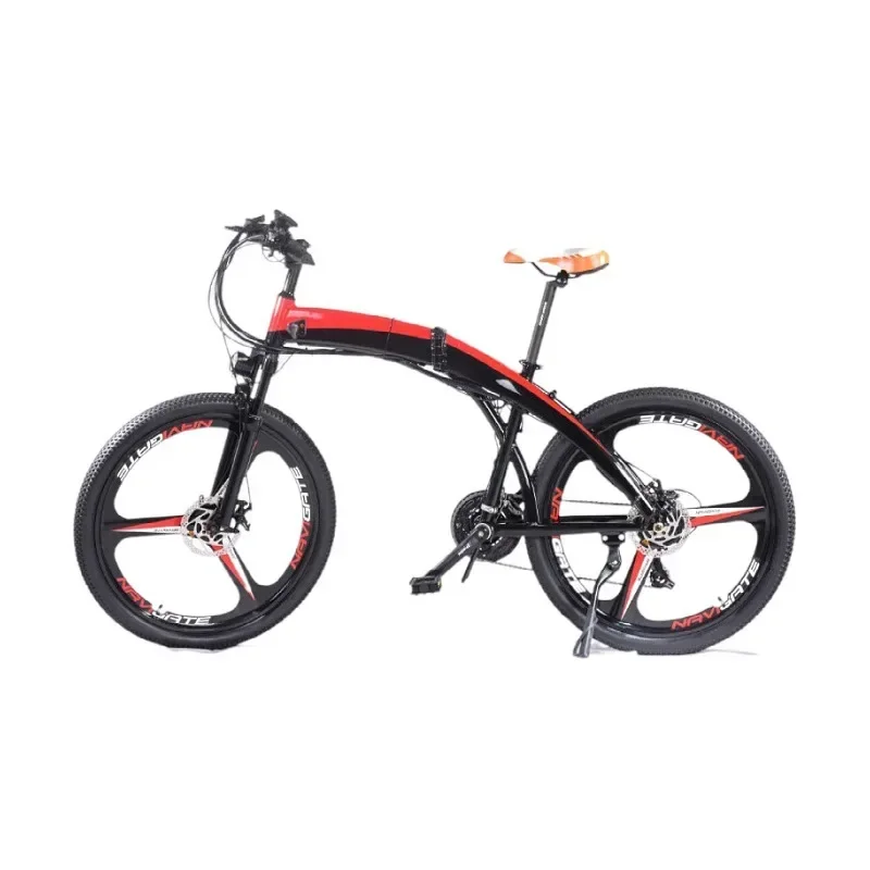 Small folding electric moped, mountain folding electric moped, mid-mounted moped