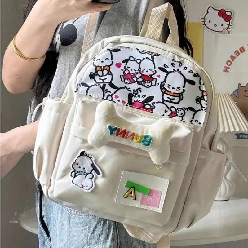 MBTI Cute Pochacco Womens Backpack Y2k Designer College Style Fashion Backpacks Casual Daily Aesthetic Kawaii New Female Bag