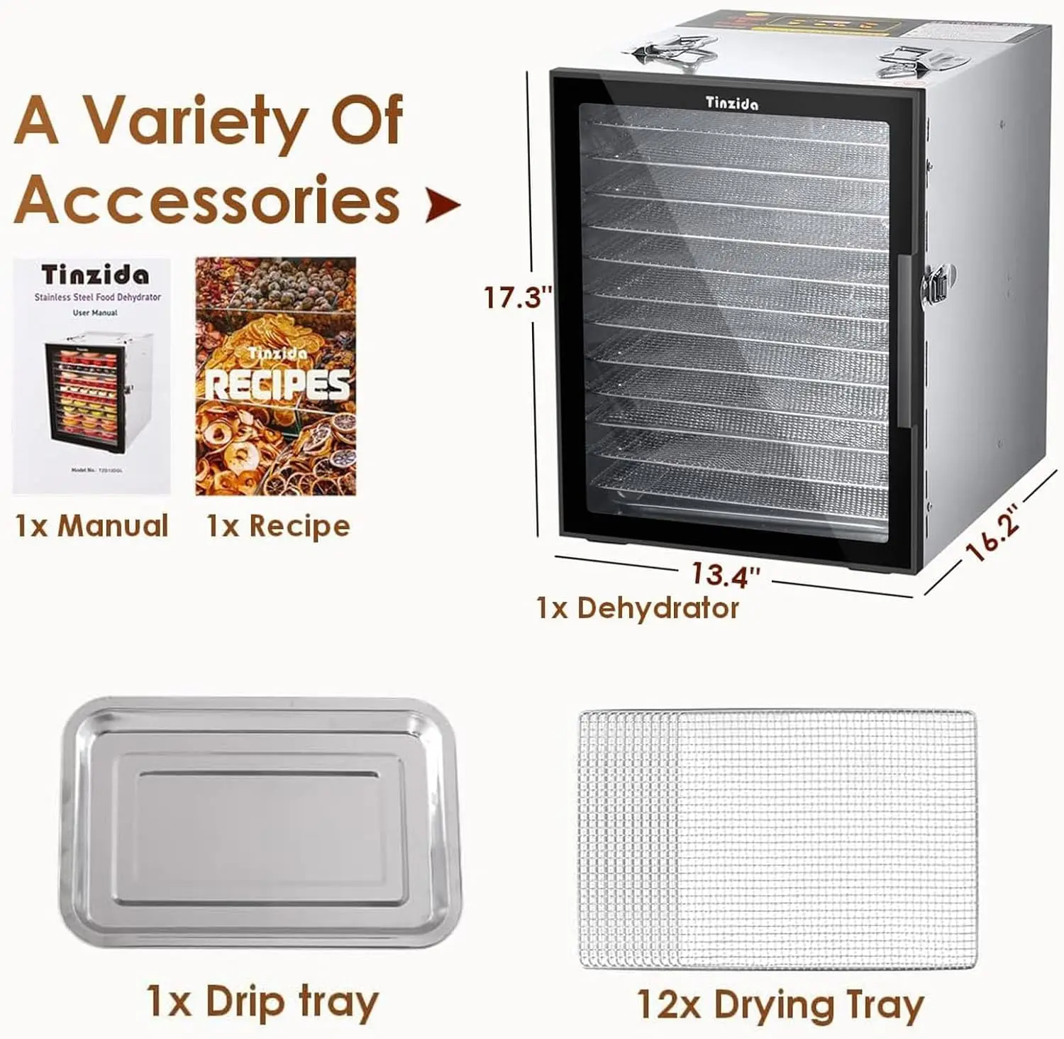 12 Stainless Steel Trays, Dehydrators For Jerky, Fruit, Pet Treats, Vegetables 6