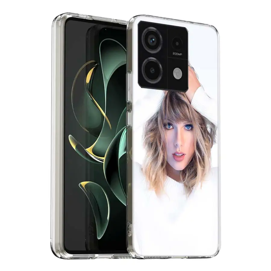 thumbnail image 1 of Funda transparente para teléfono Singer T-Taylors S-Swifts para Redmi Note 13 12 Pro+ Plus 5G 12S 12 12C 10 10A 10C 9 9A 9C 9T 8 8A K70 K60 K20 C, 1 of 5