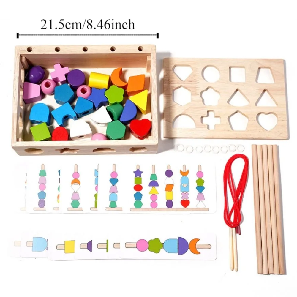 Geometric Color Shape Cognition Toys Montessori Interactive Shape Matching Board Game Challenges Portable
