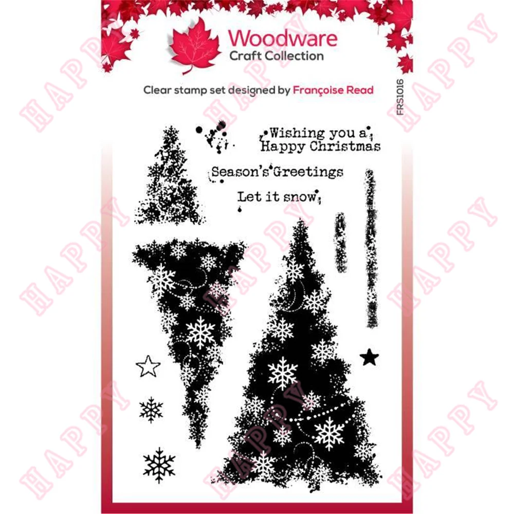 

New Christmas Snowflake Trees Clear Stamps Decoration For DIY Scrapbooking Diary Album Paper Template Card Embossing Handcraft