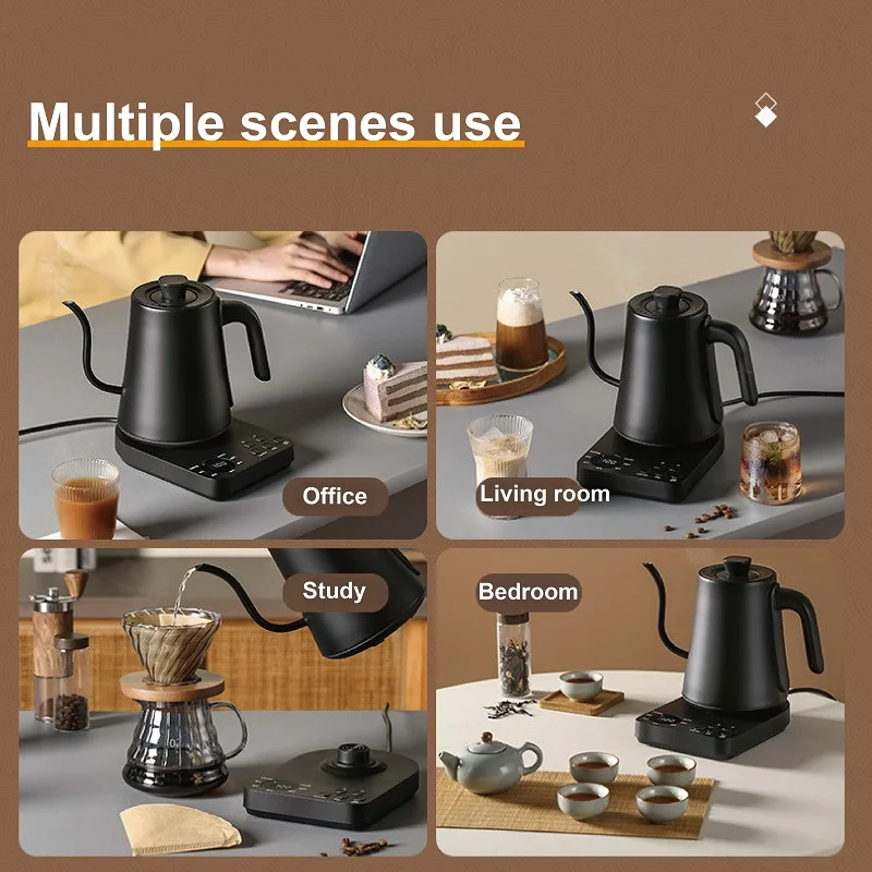 1L Electric Kettle 110V/220V Gooseneck Jug Hand brew Coffee Pot Thermo Pot Temperature-Control Heating Water Bottle Smart Teapot 4