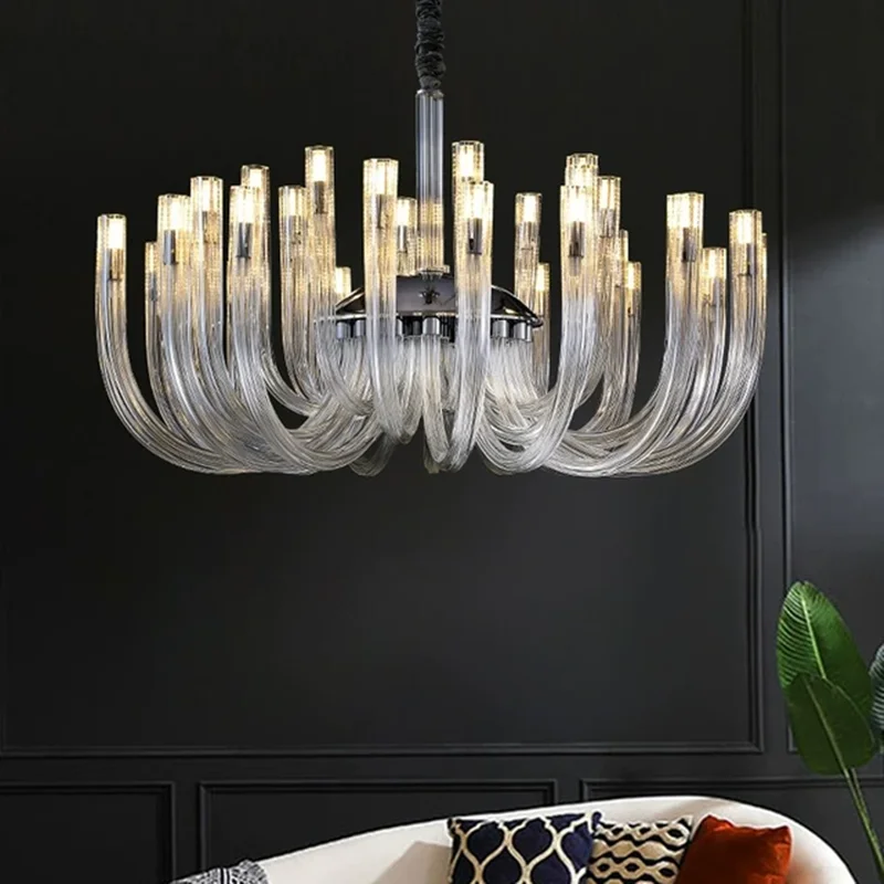 

Berna Chandelier European crystal glass light shade designer tubes light Living Room Restaurant aesthetic lamp Bedroom bar light