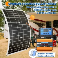 Kit de générateur solaire hors réseau 4KW – Contrôleur de charge solaire MPPT 100A + Onduleur à onde sinusoïdale pure + Câblage pré-assemblé, Alimentation électrique robuste pour applications résidentielles et mobiles 1