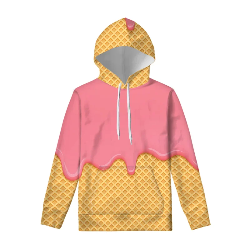 thumbnail image 1 of Sudadera con capucha con estampado 3D de helado de dibujos animados para hombre, jersey de moda, sudadera para mujer, sudaderas con capucha de gran tamaño para primavera y otoño, ropa para hombre, 1 of 5