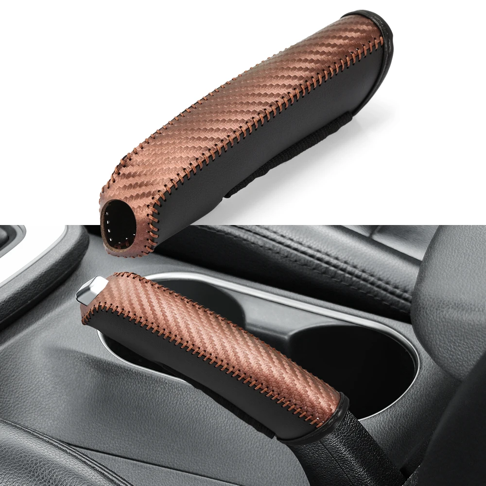 Hand Brake Cover Universal Car Handbrake PU Leather Anti-Skid Auto Parking Brake