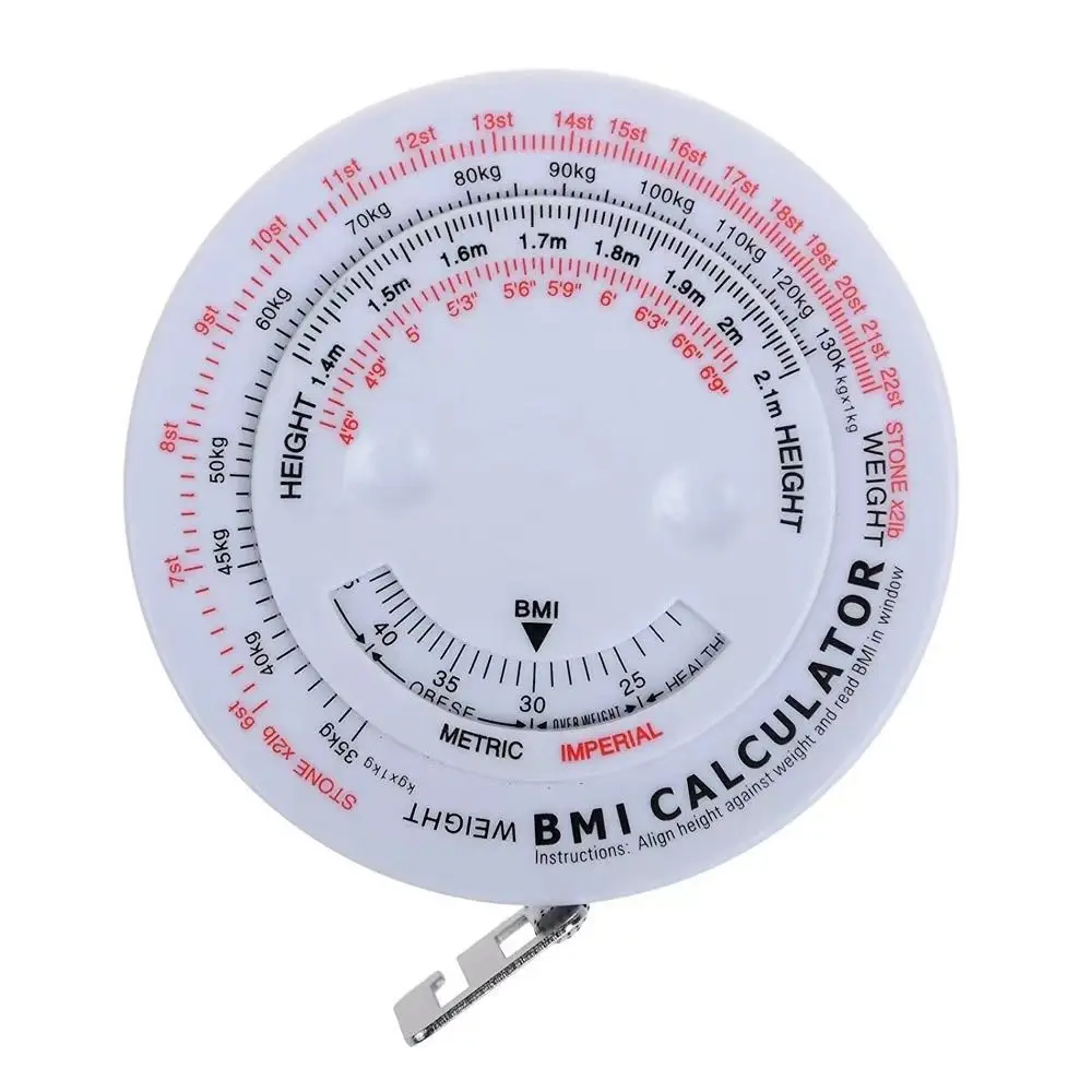 BMI Tape Measure Calculator Automatic Telescopic Tape Measure Body Measuring Tape Centimeter Sewing Ruler Tools
