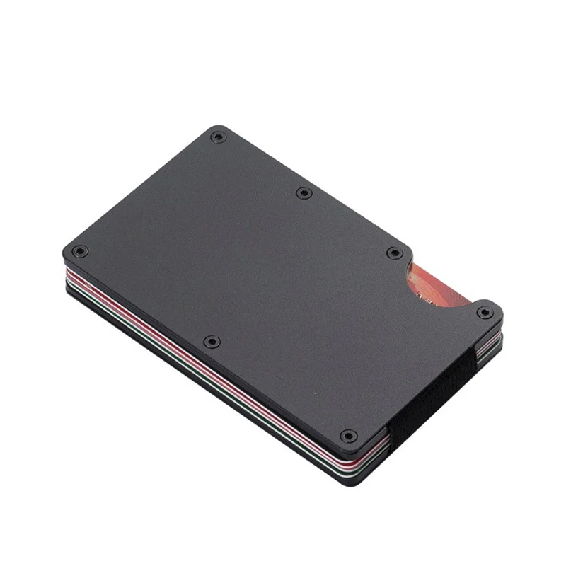 Accordion Credit Card Holder Aluminium RFID Blocking Wallet Carbon Fiber Pure Business Cardholder Luxury Men Dragon Money Clip