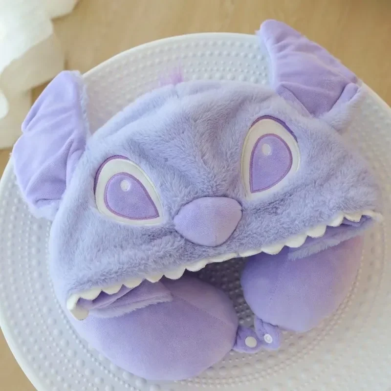 Disney Cartoon Stitch Three Eyed U-shaped Neck Pillow Office Napping Pillow Travel Plane Car U-shaped Neck Pillow Boy Girl Gift 3