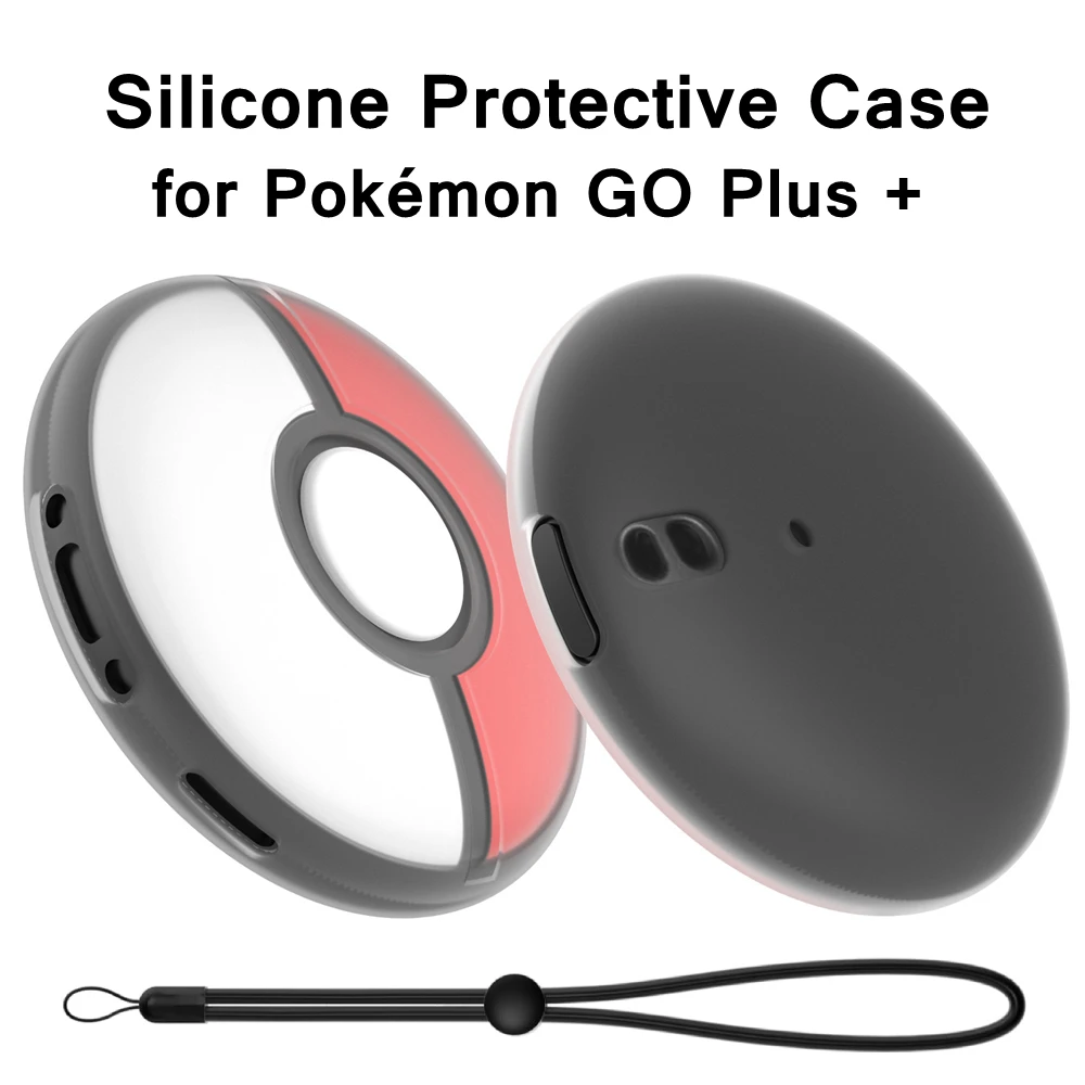 Custodia Morbida In Silicone Con Cinturino Da Polso Per Pokemon Go Plus + Custodia Protettiva Anti-Caduta Pokeball Per Pokragon Go Plus + Accessori