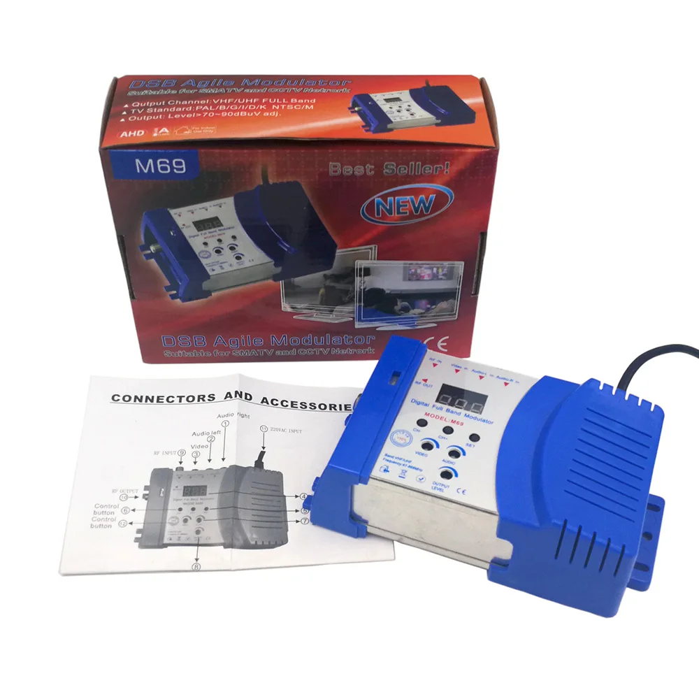 HD Modulator M69 Digital Compatible RF PAL/NTSC Frequency Transmitter Computer Accessories EU Plug 100-240V Dropshipping 5