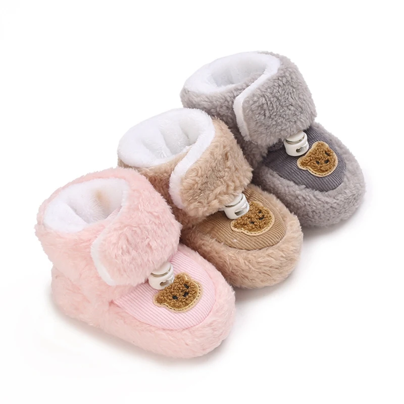 Winter Snow Baby Boots Cute Bear Warm Booties For Kids Soft Infant Newborn Toddler Baby Girls Boys Shoes Preschool Walking Shoes 1