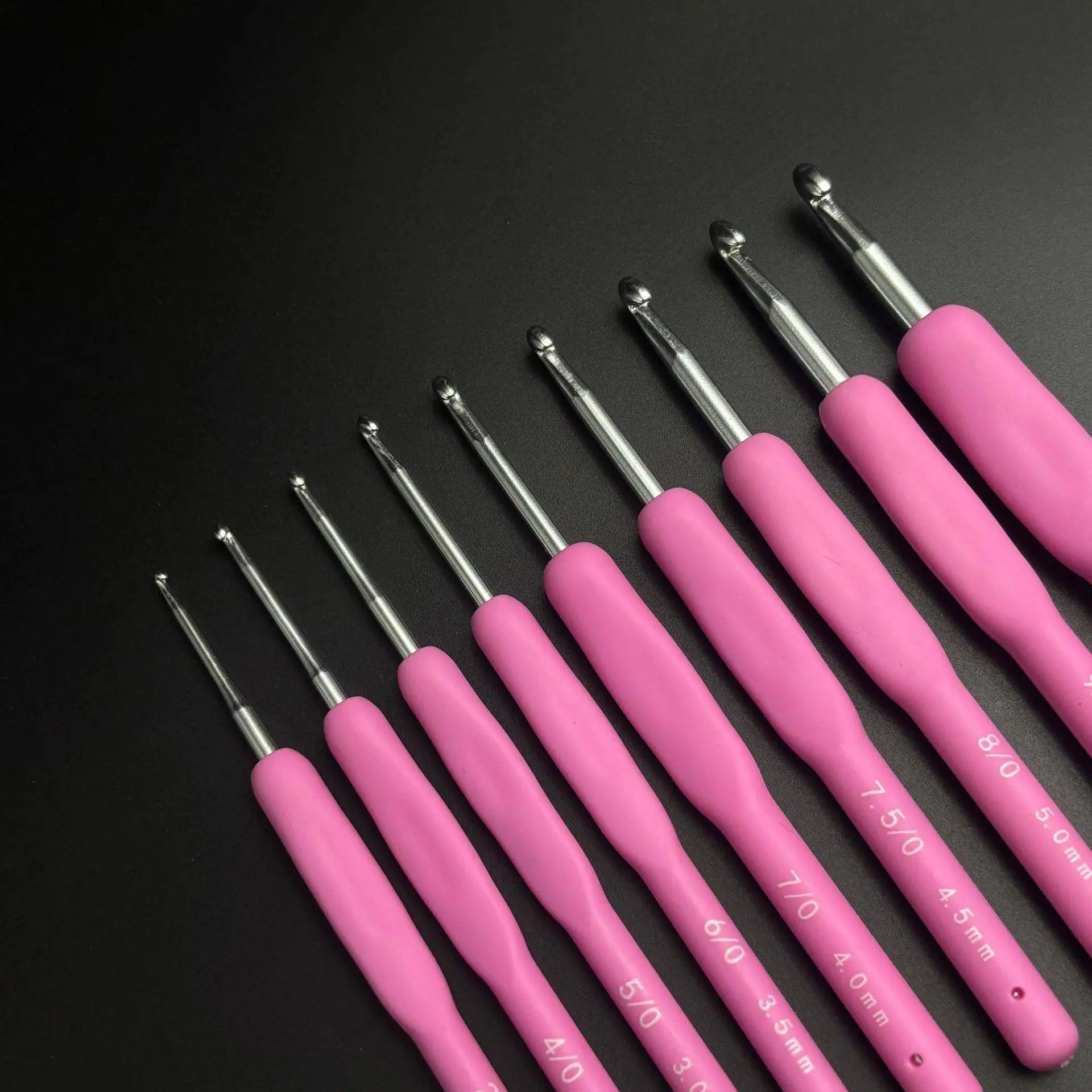 핑크색 얀 크로셰 훅 부드러운 손잡이 스웨터 바늘 DIY 핸드메이드 모자 옷 ..