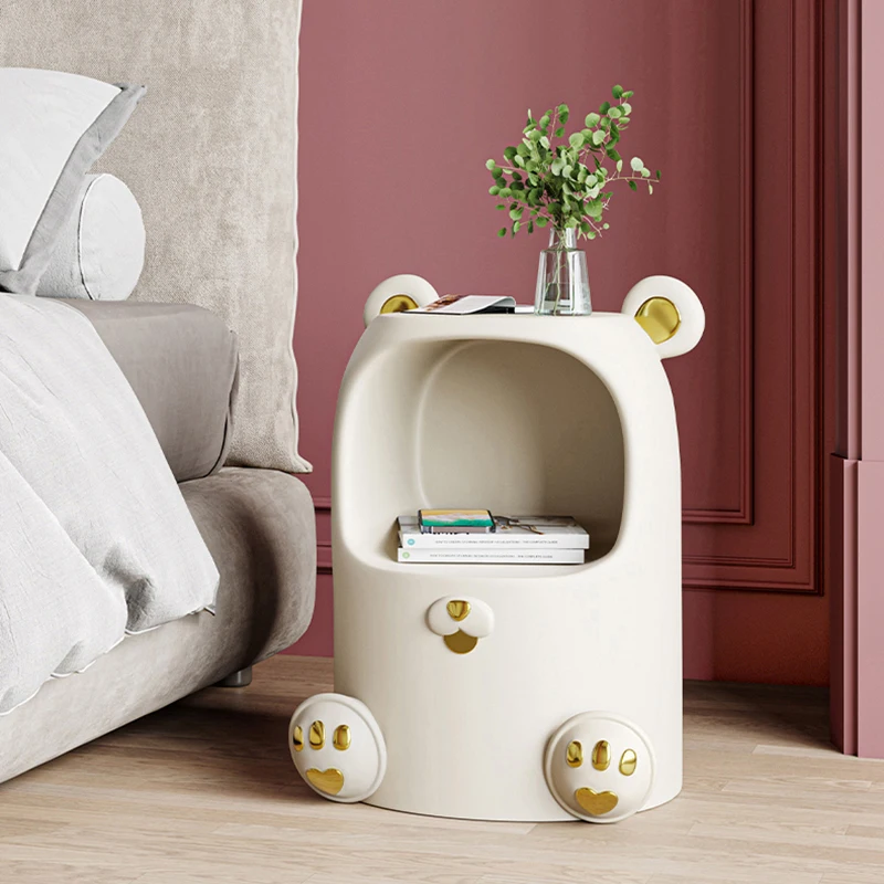 

Прикроватный столик в скандинавском стиле с мультяшным медведем, креативный прикроватный столик для детской комнаты, спальни, современный простой вариант