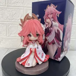 Genshin Impact Series Anime Figure: Q Version Seated Angel Collectible Toy (Q Style Yae Miko)
