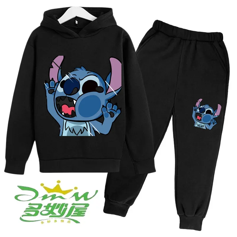 

2023 Casual children's clothing Hoodie pant suit Girls Boys 3-12 years old children's black coat stylish warm winter sports suit