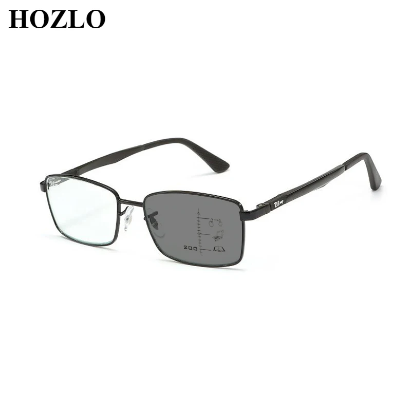 

Fashion Aluminum Magnesium Women Photochromic Progressive Multifocal Reading Glasses Men Rectangle Fishing Presbyopic Sunglasses