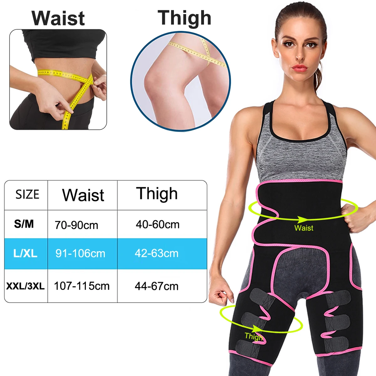 Body 3-In-1 Waist and Thigh Trimmer for Women Weight Loss Butt Lifter Waist  Trainer Slimming Support Belt Hip Raise Shapewear - AliExpress