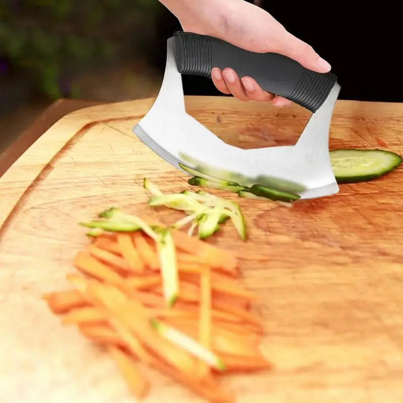 

Sharp Rocker Slicer Pizza Cutter Salad Vegetables Swing Chopper Slicer Heavy Duty Stainless Steel Chopper Tool Blade For Chef