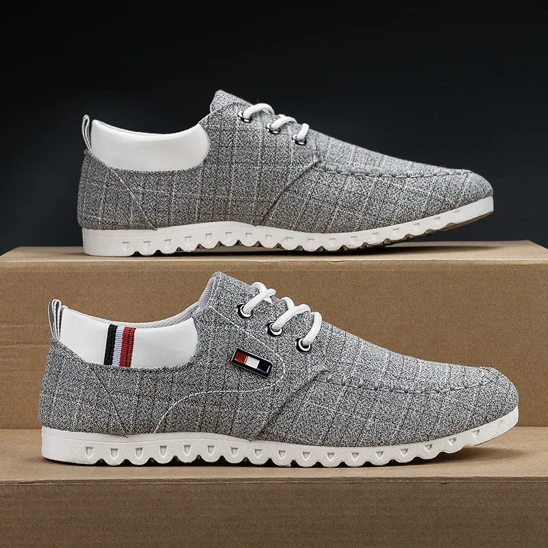 Men's Canvas Shoes Comfortable Vulcanized Shoes Outdoor Casual Flat Shoes 2023 New Lightweight Walking Shoe Zapatillas De Hombre 4