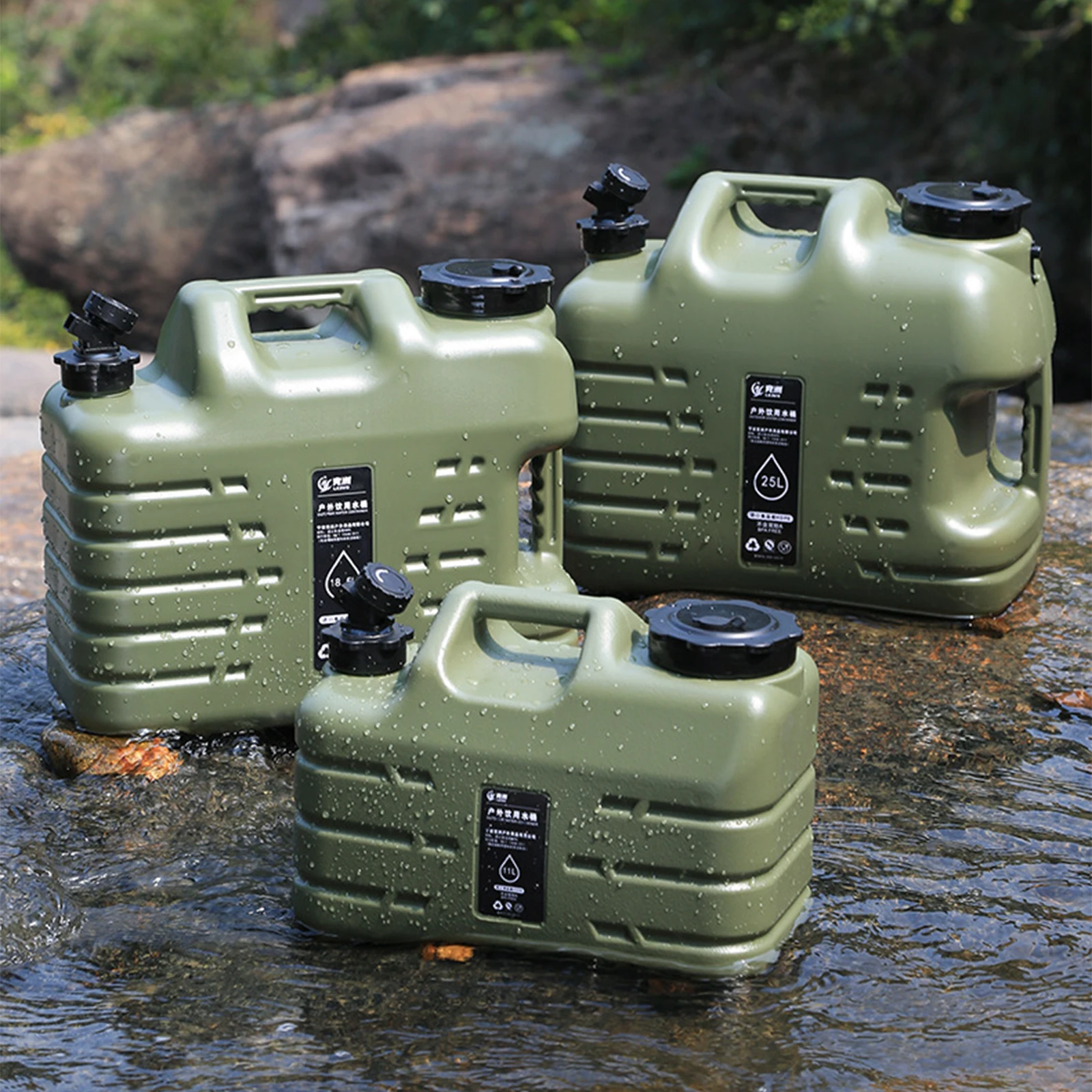 11L/12L/18L/25L Camping Water Container with Faucet Water Bottle Storage Faucet Outdoor Water Bag PE Bucket Drinking 대형물통 2