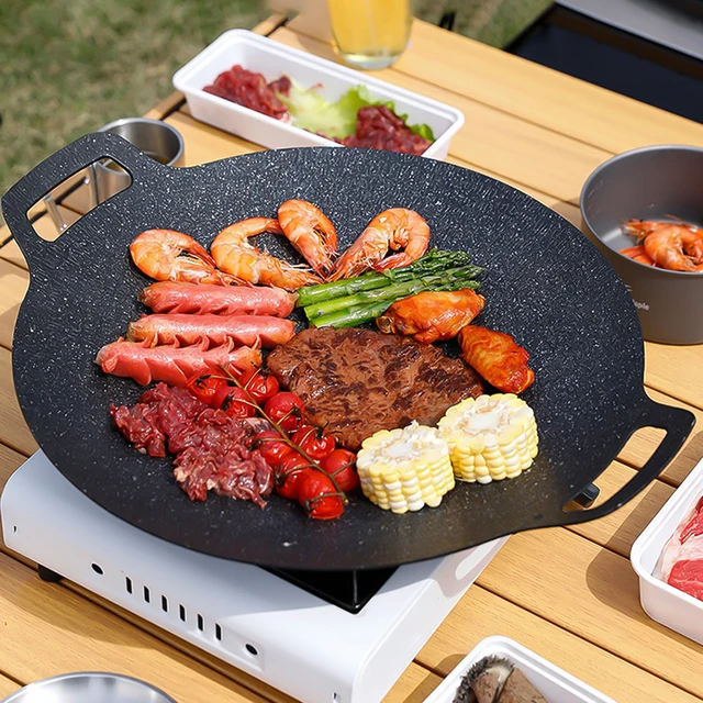 Kbbq Grill Pan Non Stick Round Baking Pan, Korean BBQ Grill Korean
