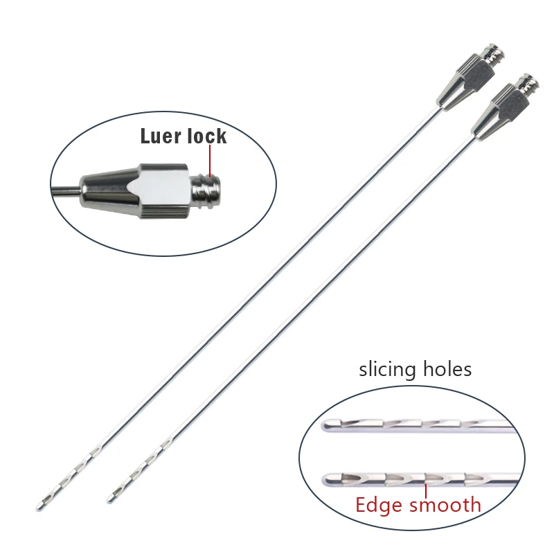 

Autoclavable Slicing Holes Liposuction Cannula Luer Lock Needle for Fat Grafting