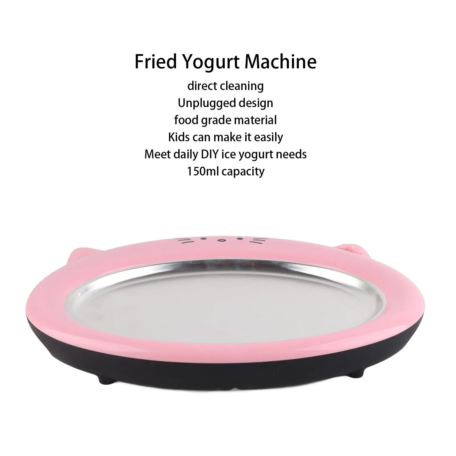 Ice Cream Maker Pan with 2 Scrapers Multifunctional Food Plate Durable Rolled Homemade Rolled Cream Frozen Yogurt Gelato
