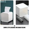 2Pcs White Roll Paper Box Tissue Holder Plastic Tissue Box Cube Tissue Box Covers Square Tissue Box Holder Kitchen Storage Home 2