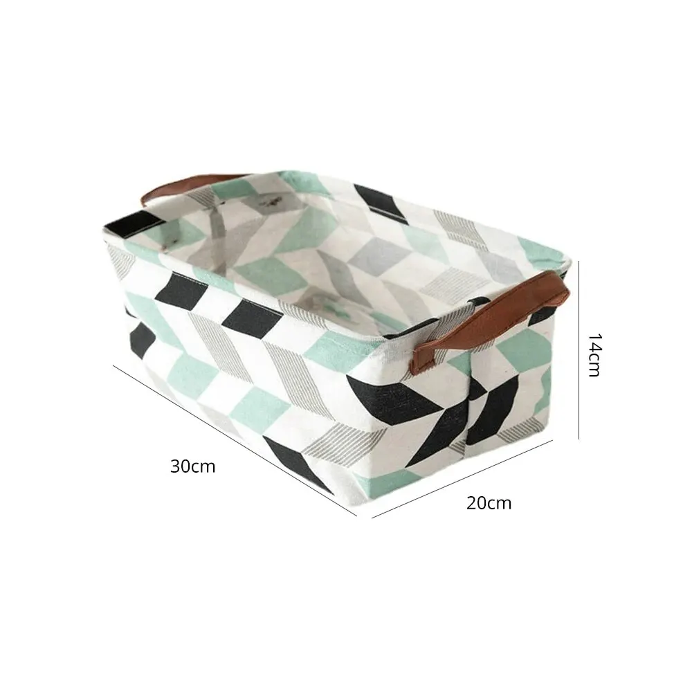 Storage Box 1PC Fabric Geometric Pattern Box Storage Basket Desktop Items Book CD Handheld Storage Organizing Box Household Products storage box desk organizer