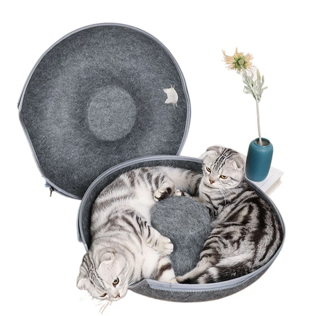 B-Tunnel Donut Cat Bed Interactive Tunnel Pet Felt Indoor Toys Cats House Kitten Training Toy Cat Kennel Cat Accessories 4