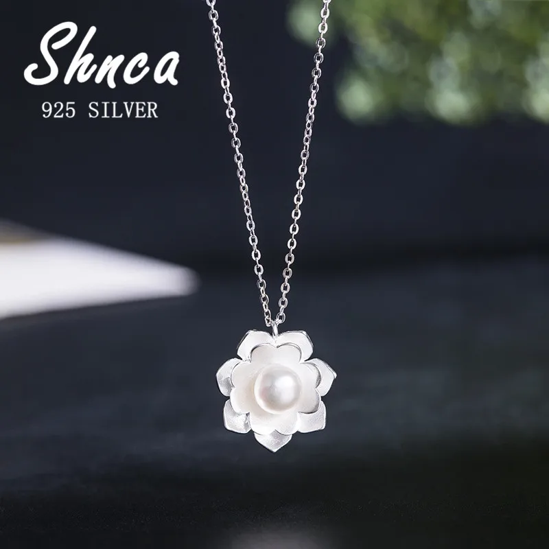 

Женское ожерелье из серебра 925 пробы с подвеской в виде цветка лотоса