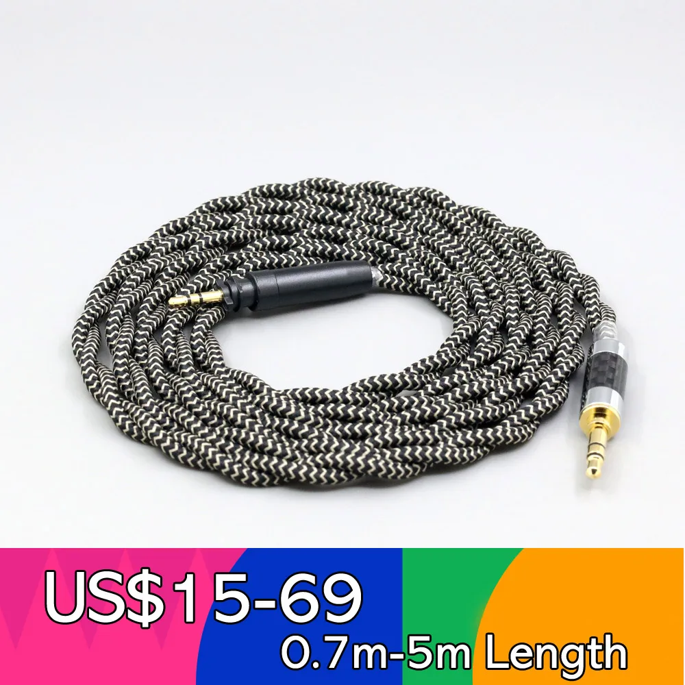 2 Core 2.8mm Litz OFC Earphone Shield Braided Sleeve Cable For Shure SRH440A SRH840A Headphone LN008474