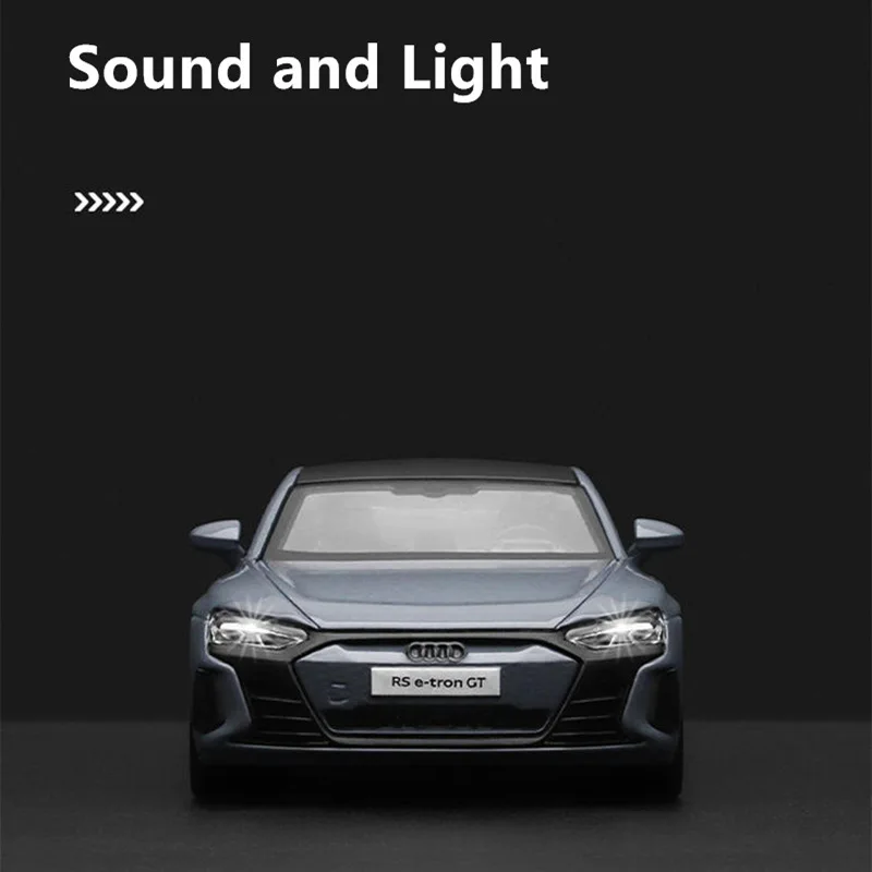 1:36 Audi RS ETron GT Coupe Alloy New Energy Car Model Diecasts Metal Charging Vehicles Car Model Sound and Light Kids Toys Gift 5