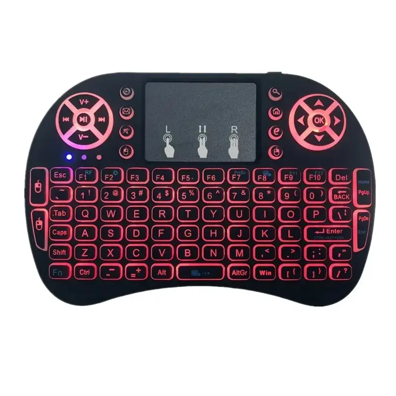 Wireless Keyboard Wireless Keyboard and Mouse Wireless Keyboard Mouse Set I8 Backlit Mini Wireless Keyboard English 2.4G Air Mouse Remote Touchpad for Android TV Box PC X96 H96 Max 7 Color